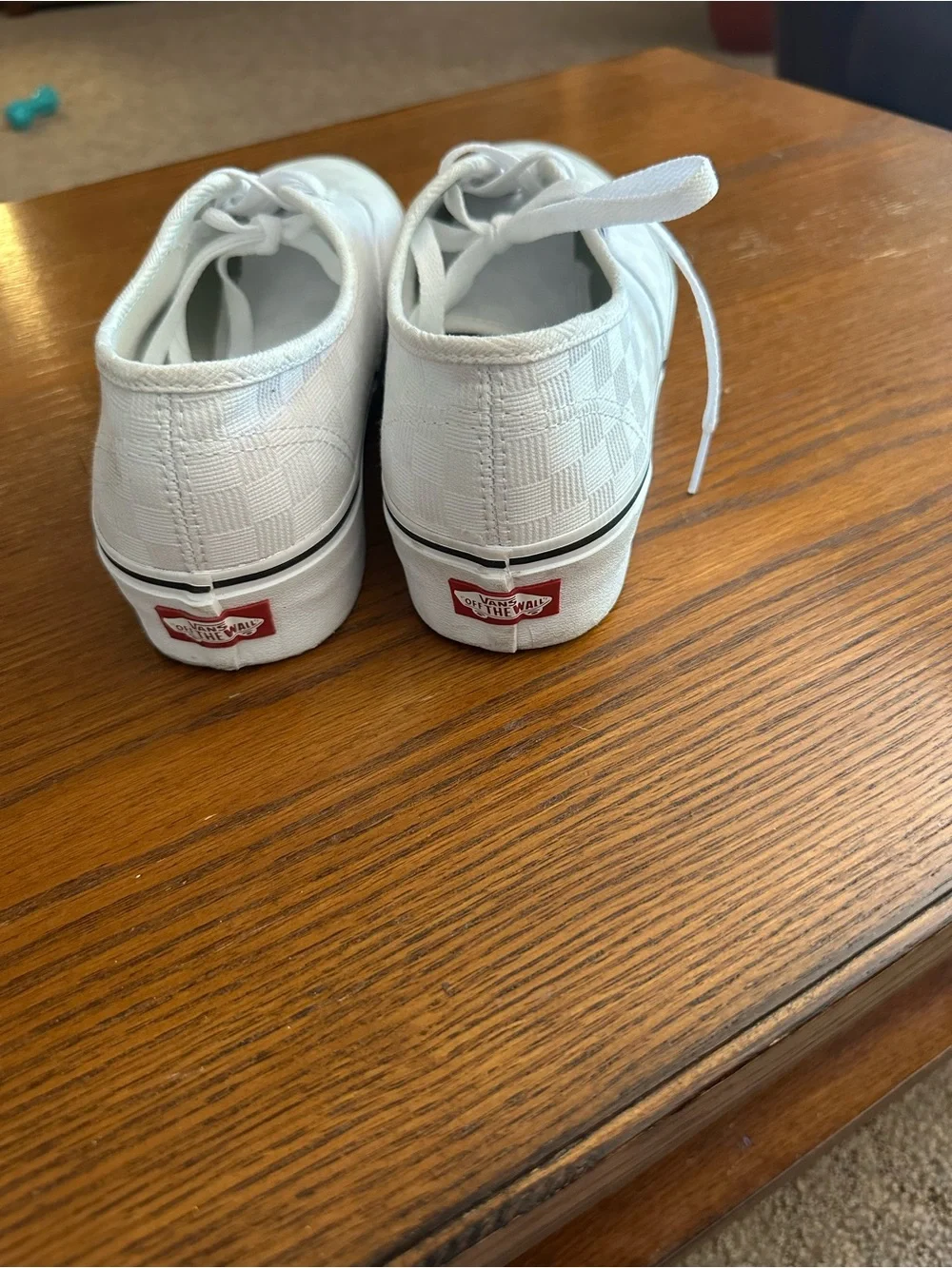 Vans White Checkerboard Low-Top Canvas Sneakers